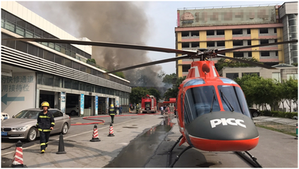 科技應(yīng)急顯擔(dān)當(dāng) 廣州海珠工廠火災(zāi)，人保直升機(jī)與消防技術(shù)協(xié)同救援